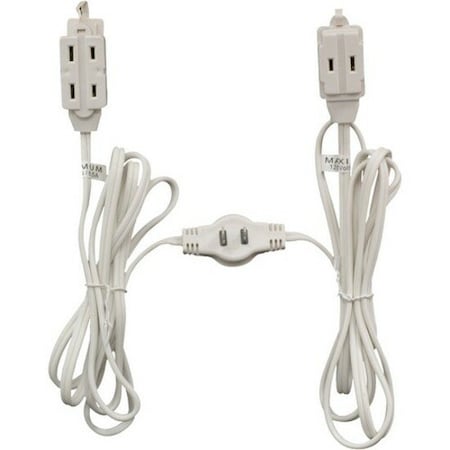 Ge Extension Cord, 16 AWG, 6 Outlets, White, 12 ft 50657